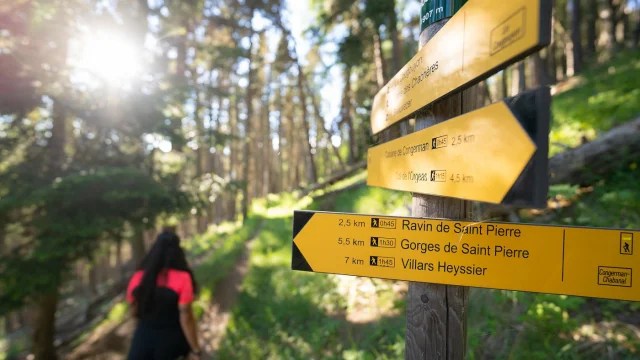 Randonnée dans les Gorges Saint-Pierre, panneau
