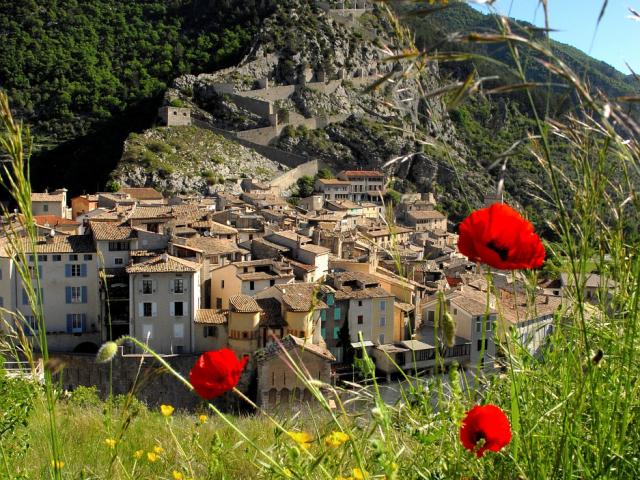 Village d'Entrevaux et sa citadelle au printemps